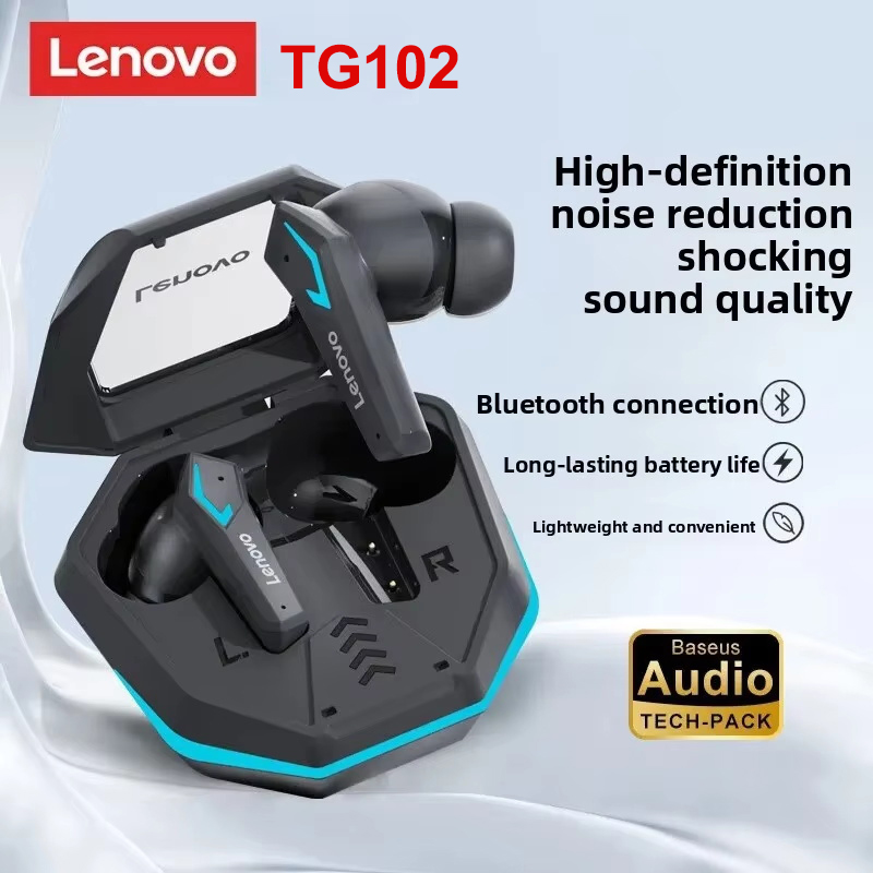 Gaming Headset Rgb - Lenovo TG102 Earbud Nirkabel Gaming Bluetooth5.4