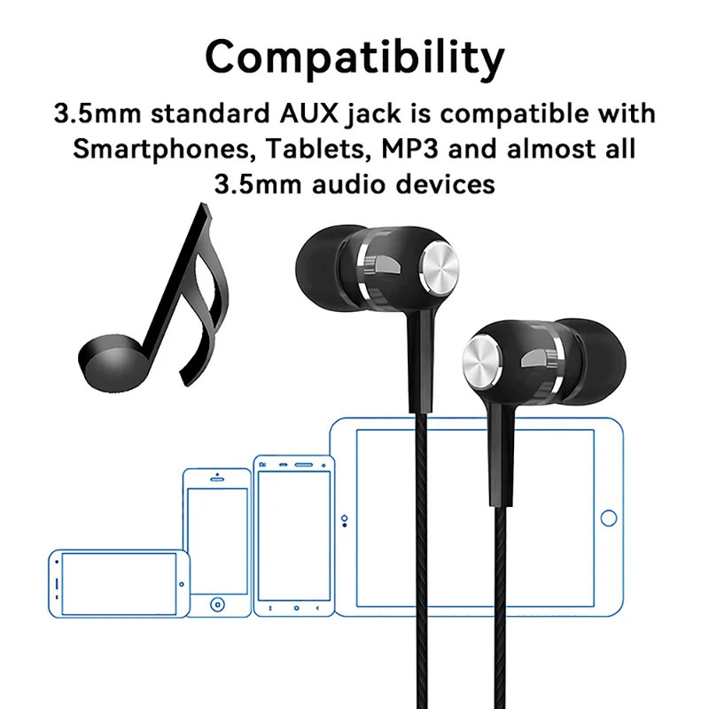 1/2/3/4 Buah Earphone Berkabel - Noise Cancelling Headphone ulasan dan harga